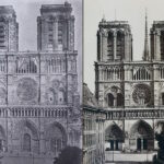 Antes y después de la restauración de la catedral de Notre Dame de París en el siglo XIX