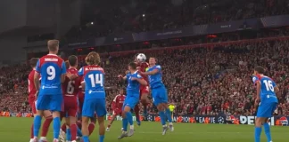 Gol del Liverpool para el 3-2 frente al Atlético de Madrid