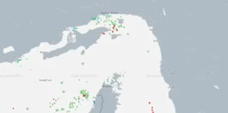 ¿De verdad que la Bolsa sigue subiendo? Captura de pantalla de Marinetraffic donde se ve que el tráfico en el Estrecho de Ormuz ha desparecido