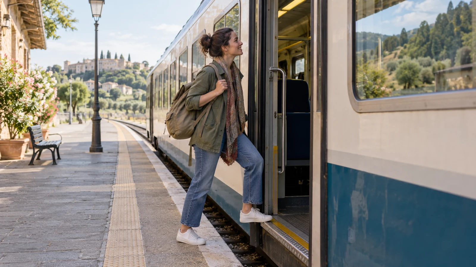 Tren y autobús