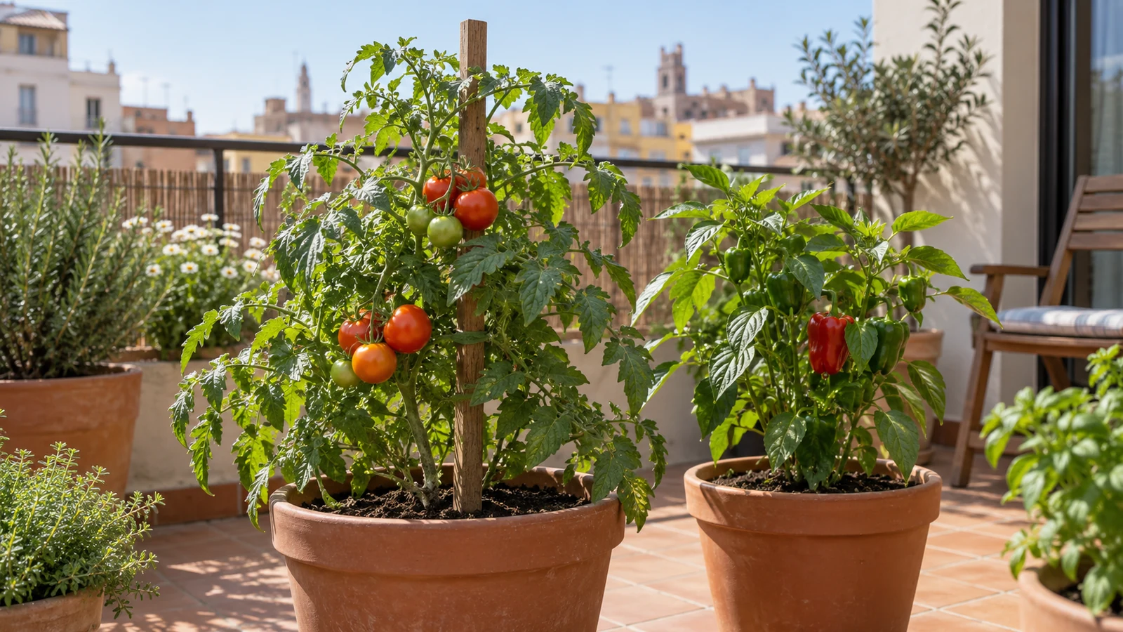 Cultivar tomates y pimientos