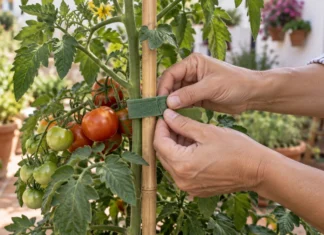 Huerto urbano – Tutores y mantenimiento Tutores y mantenimiento