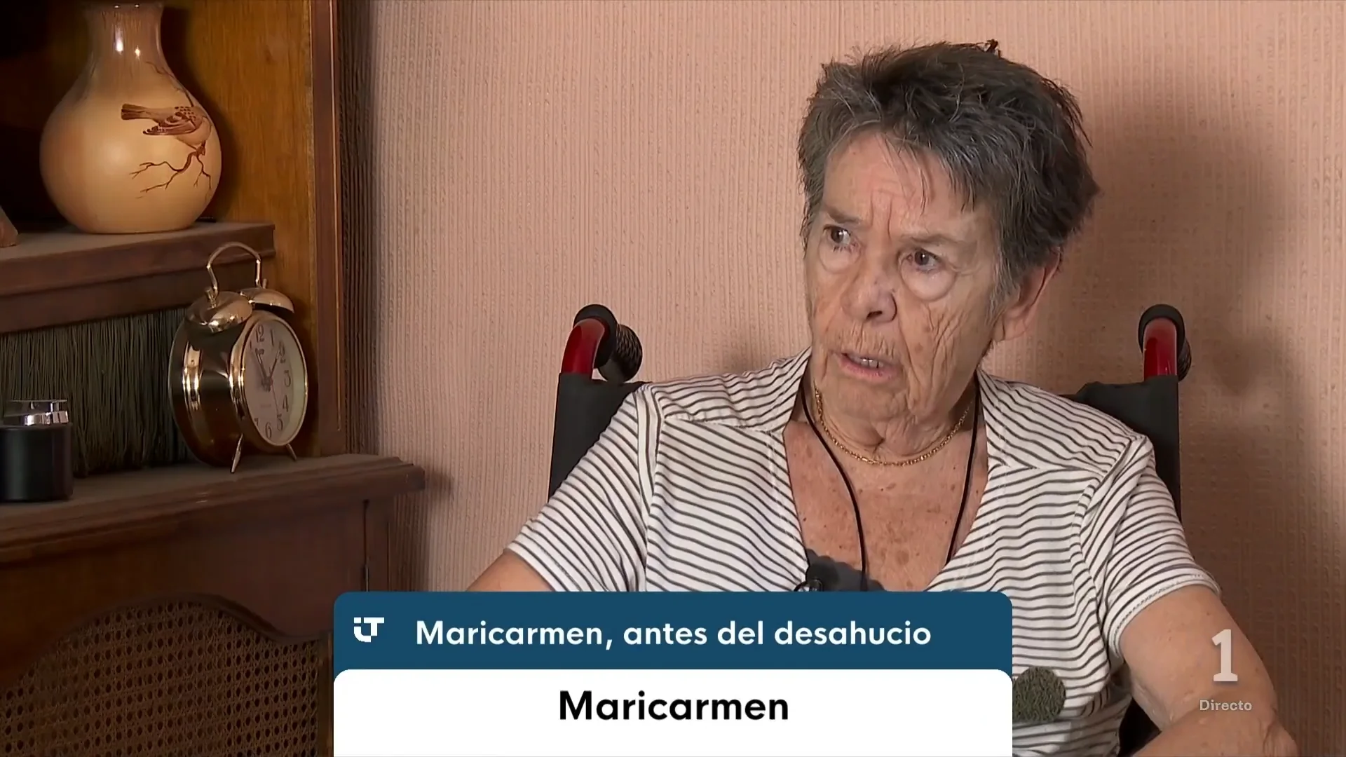 Maricarmen en una entrevista a Televisión Española antes de que la desahuciaran
