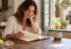 Coaching personal: aclara tus prioridades y pasa a la acción Una mujer abre un cuaderno junto a una ventana en casa.