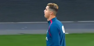 Cristiano Ronaldo durante el etrenamiento con la Selección de Portugal