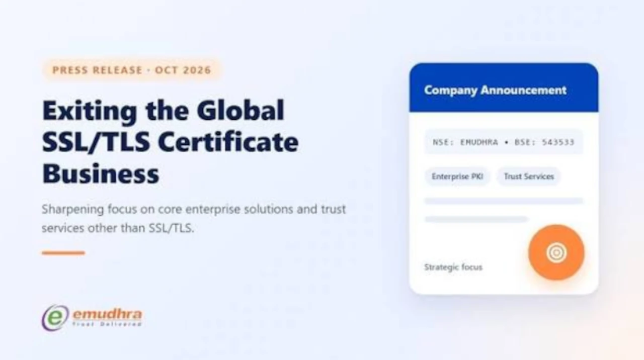 Nota de prensa anunciando que eMudhra deja el negocio de los certificados
